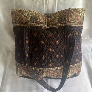 Vera Bradley black walnut large tote bag